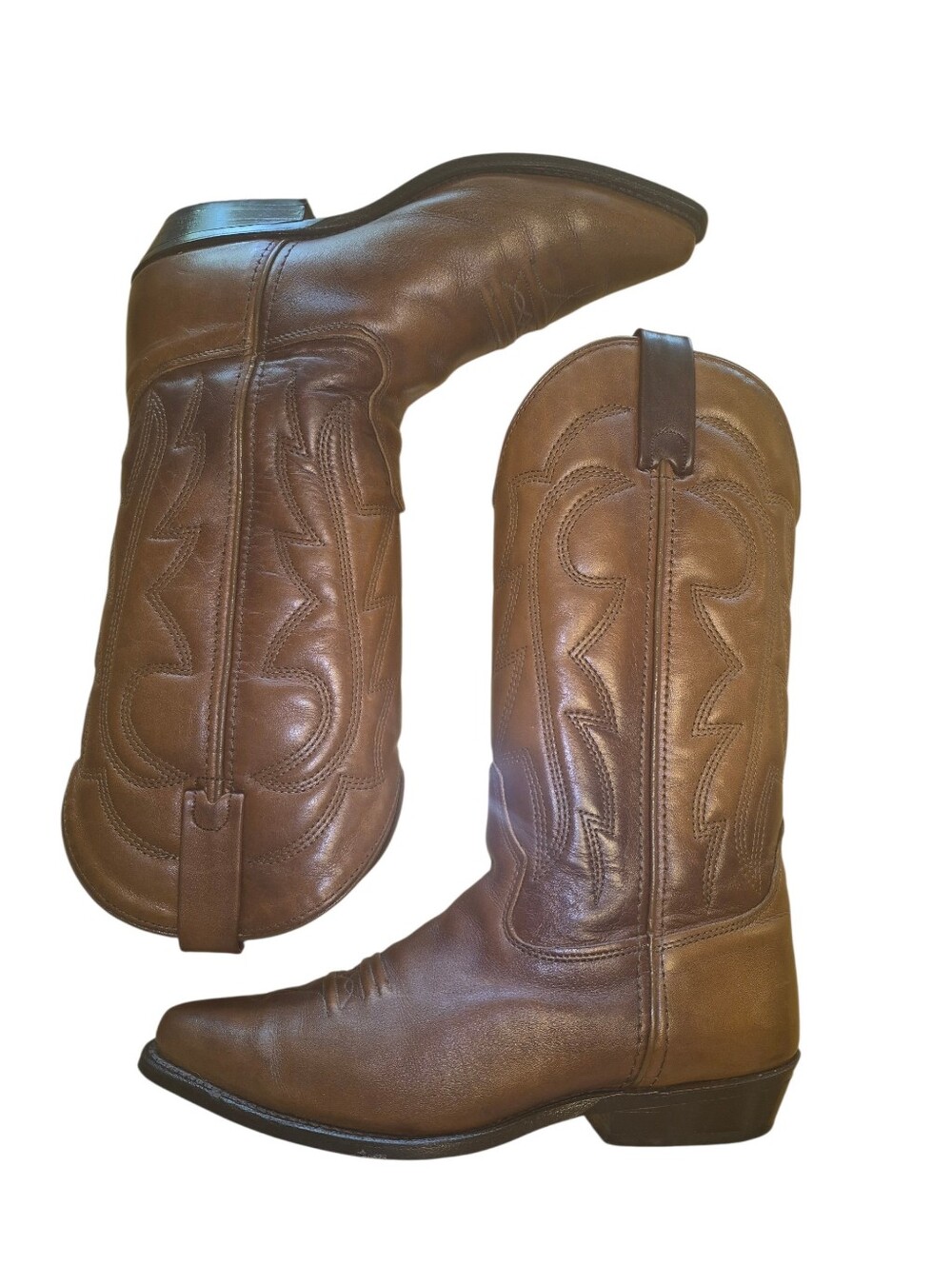 Vittorio Ricci Studio Brown Leather Women's Classic Western Boots Size 7M